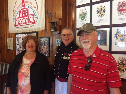 Marge and Bill Loscalzo from Williamsburg, Virginia came down for 2 days of Lafayette Birthday Celebration events, including the Lafayette Trail Tour with Major Bruce Daws of the Fayetteville Independent Light Infantry. The tour ended with lunch in the Phoenix Masonic Lodge, which was visited by Lafayette in 1825.
