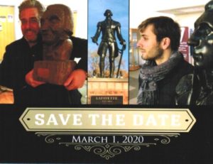 Chuck Schwam, Lafayette Statue, Julien Icher on the "Save the Date!" postcard